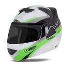 Capacete Fechado queixo articulado robocop V-pro Jet 2 Carbon Branco com Viseira Fumê Pro Tork