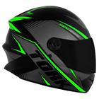 Capacete Fechado R8 Pro Tork Viseira Fumê Cinza/Verde