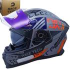 Capacete Fechado Volt Ninja Cinza C/ Oculos Race Tech