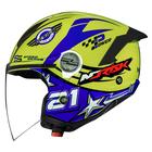 Capacete Feminino Aberto Norisk Neo Galaxy Amarelo Azul Moto