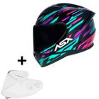 Capacete Feminino Asx City Arrow Rosa Fechado Moto + Viseira