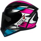 Capacete Feminino ASX City Start Preto e Turquesa Brilhante