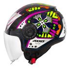 Capacete Feminino Axxis Aberto Metro Star A0 Rosa Moto