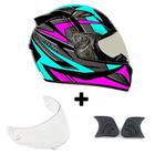 Capacete Feminino Ebf New Spark + Viseira Cristal É Reparo