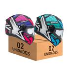 Capacete Feminino Masculino Peels Spike Il 1st Rosa e Verde Agua Kit 2 Unidades