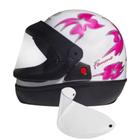 Capacete Feminino San Marino Taurus Automático Branco Mais Viseira Extra Cristal 2.2