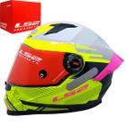 Capacete Ff358 Digital S Preto/Amarelo C/ Spoiler Ls2 Fechado