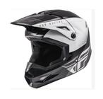 Capacete Fly Racing Kinetic Straight Edge - Cor Preto Branco