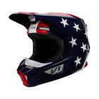 Capacete Fox V1 Ultra Branco/Vermelho/Azul