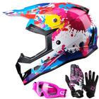 Capacete GLX GX623 DOT Kids Youth ATV Off-Road Graffiti Medium