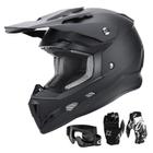 Capacete GLX GX623 DOT Kids Youth ATV Off-Road preto fosco