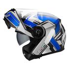 Capacete Gp Tech A118 Sv Fusion Articulado Robocop Preto Com Azul