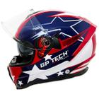 Capacete gp tech ultra usa sv azul-vermelho 61