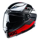 Capacete Hjc F70 Tino Preto Branco E Vermelho 58 F016