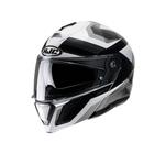 Capacete Hjc I90 Lark Preto Branco E Cinza E Preto 59