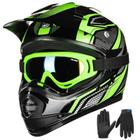 Capacete ILM Youth Kids ATV Motocross B07 verde/prata DOT