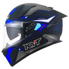 Capacete KYT R2R Led Azul Fosco Esportivo Moto GP Óculos