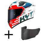 Capacete KYT TT Course Fuselage Branco e Vermelho Mais Viseira Fumê