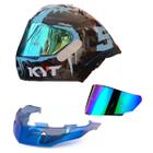 Capacete KYT TT Course Masia Winter + Spoiler + Viseira Azul
