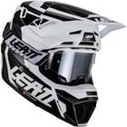 Capacete Leatt 7.5 Branco/Preto + Oculos Leatt Velocity 4.5 Branco/Prata Iriz