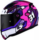 Capacete Ls2 Ff353 Khan Rosa Roxo Branco