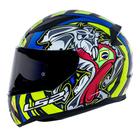 Capacete LS2 FF353 Rapid Alex Barros Amarelo e Azul Brilhante Masculino e Feminino