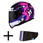 Capacete LS2 FF353 Rapid Khan Branco e Rosa Mais Viseira Camaleão