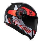 Capacete Ls2 Ff353 Rapid Stratus - Preto/Vermelho/Prata - 60 (G)