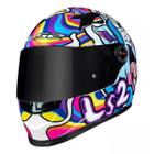 CAPACETE LS2 Ff358 CLASSIC BUBBLE BRANCO AZUL ROSA URSO