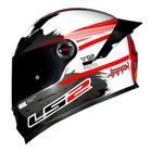 Capacete LS2 FF358 Classic S Japan Preto Branco e Vermelho