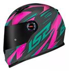 Capacete ls2 ff358 draze cinza verde rosa brilhante