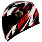 Capacete LS2 FF358 Draze Preto Branco Vermelho