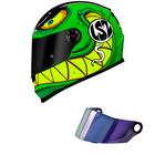 Capacete Ls2 FF358 Rampage Verde Mais Viseira Camaleão