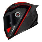 Capacete LS2 FF358 S Striker Titanium e Vermelho Com Spoiler