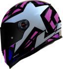 Capacete Ls2 FF358 Starwar Rosa Preto Estrela Star War