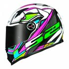 Capacete LS2 FF358 Xdron Pink Branco Verde