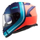 Capacete Ls2 Ff800 Storm Slant Matte Blue Fluo ul Laranja