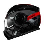 Capacete ls2 scope ff902 hamr preto/vermelho articulado escamoteavel robocop n60/l