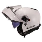 Capacete Ls2 Strobe 2 FF908 Branco Robocop Escamoteável Moto