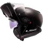 Capacete Ls2 Strobe 2 FF908 Preto Robocop Escamoteável Moto