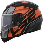 Capacete ls2 vector ff397 - óculos interno - ft2 kripton matte blk/org/silve 58 masculino - feminino