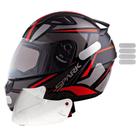 Capacete Masculino Ebf Spider Vermelho Mais Viseira Cristal e Adesivo Branco