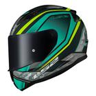 Capacete Masculino Ls2 FF353 Ufo Verde Cinza Esportivo Moto