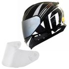 Capacete Masculino Norisk Razor Full Branco Viseira Prata