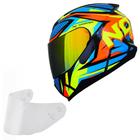 Capacete Masculino Norisk Razor Sharp Moto Viseira Dourada