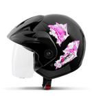 Capacete Moto Aberto Feminino Pro Tork Atomic Girls Viseira Cristal Confortável