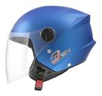 Capacete Moto Aberto Motoqueiro New Liberty Three Elite sky blue Azul Fosco Pro Tork C/ Selo Inmetro