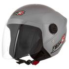 Capacete Moto Aberto New Liberty 3 Prata/Cinza Viseira Cristal Inmetro Tamanho 60 - Pro Tork