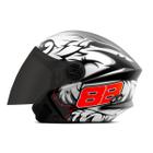 Capacete Moto Aberto New Liberty Three Gp 88 Brilhante com Viseira Fumê Azul Preto Tamanhos 56 58 60