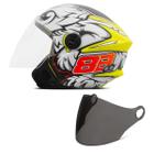 Capacete Moto Aberto New Liberty Three GP 88 Fosco + Viseira Fumê